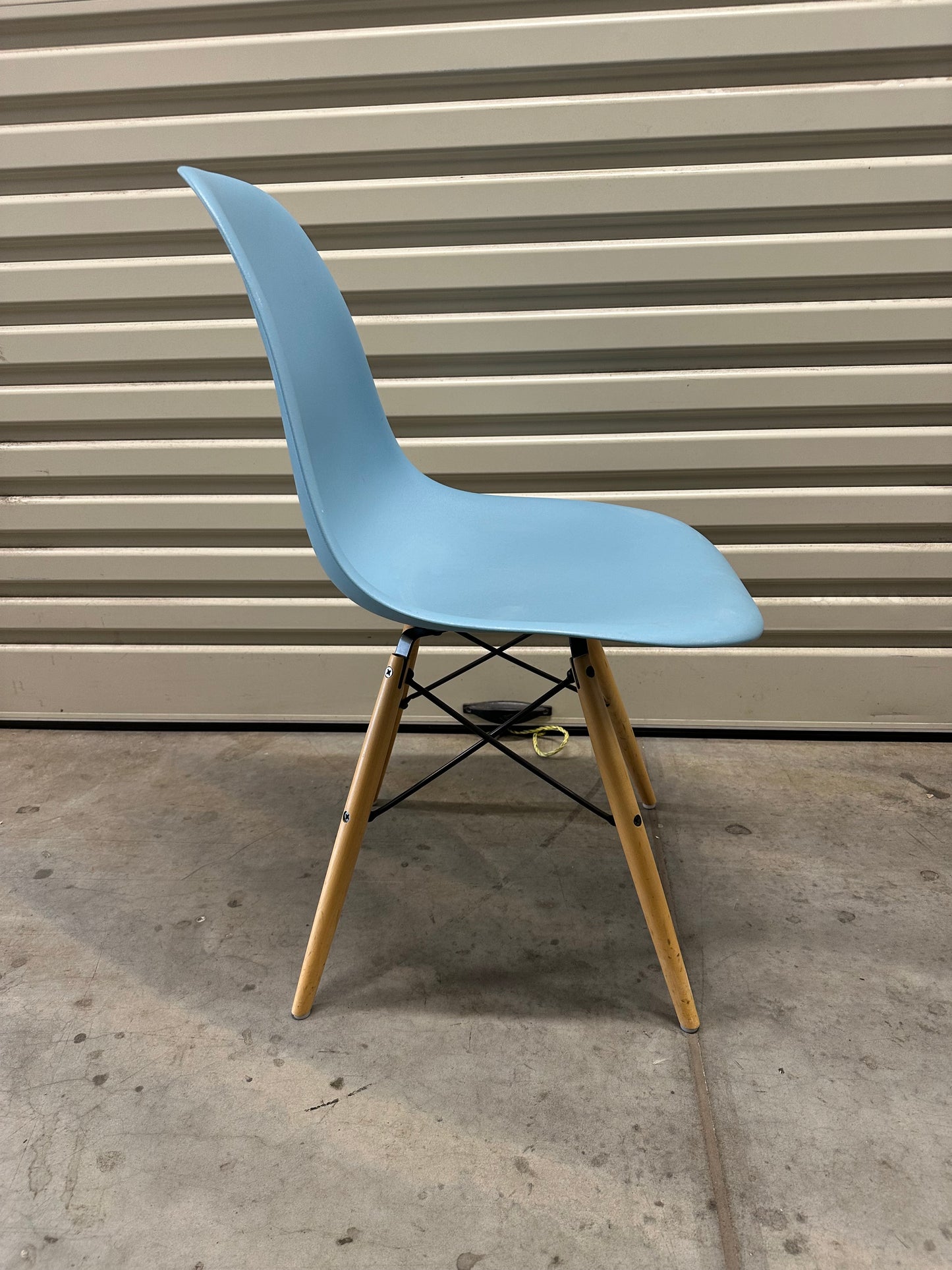 Original Eames Moulded Plastic Side Chair Dowel - Aqua Sky