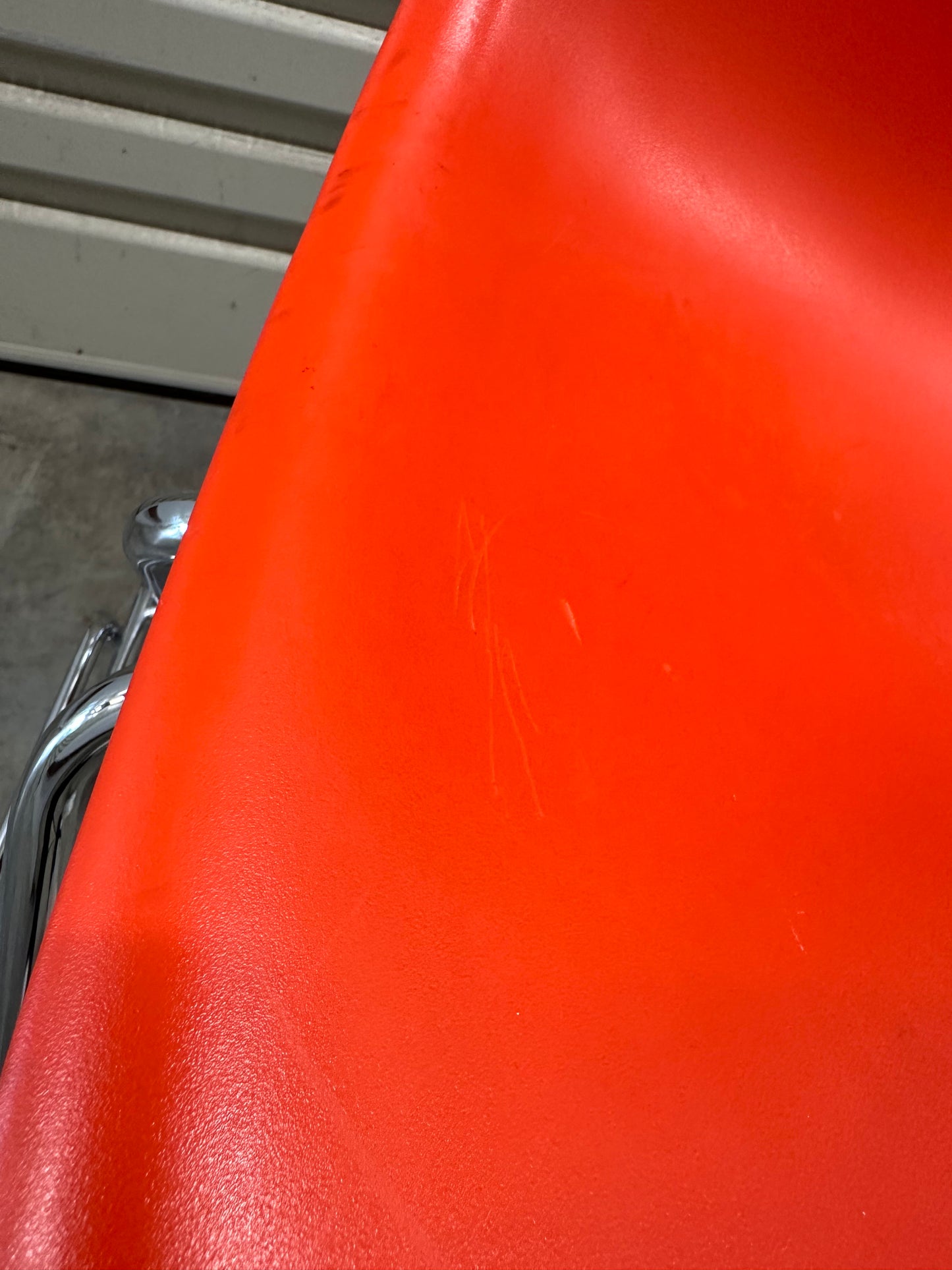 Eames Plastic Side Chair DSS RE - Chromed Base - Orange/Red