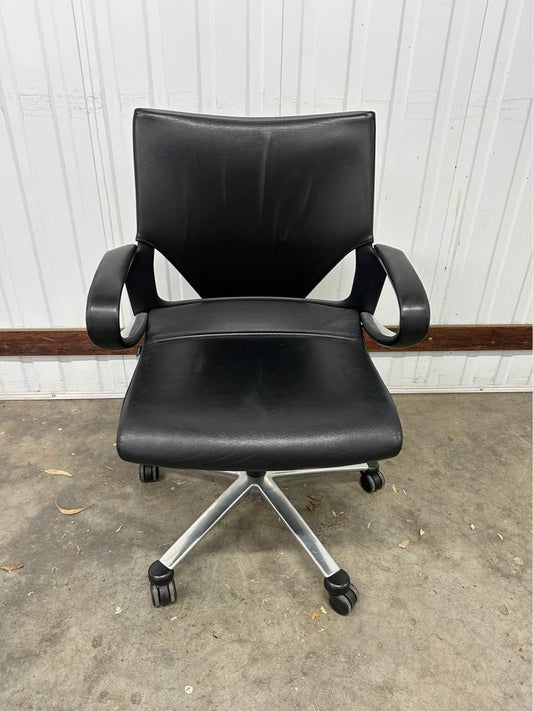 Wilkhahn Executive Office Chair Black Leather Modus 283/7 Office Swivel Task Chair