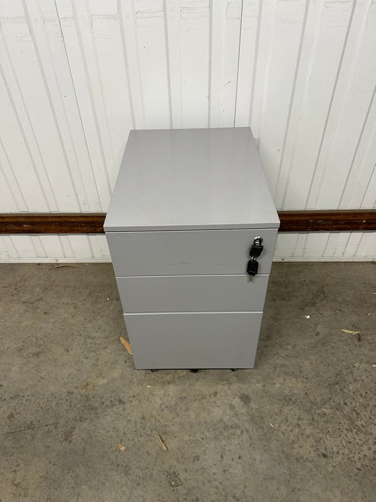 Grey Metal Office Pedestal - 3 Drawers