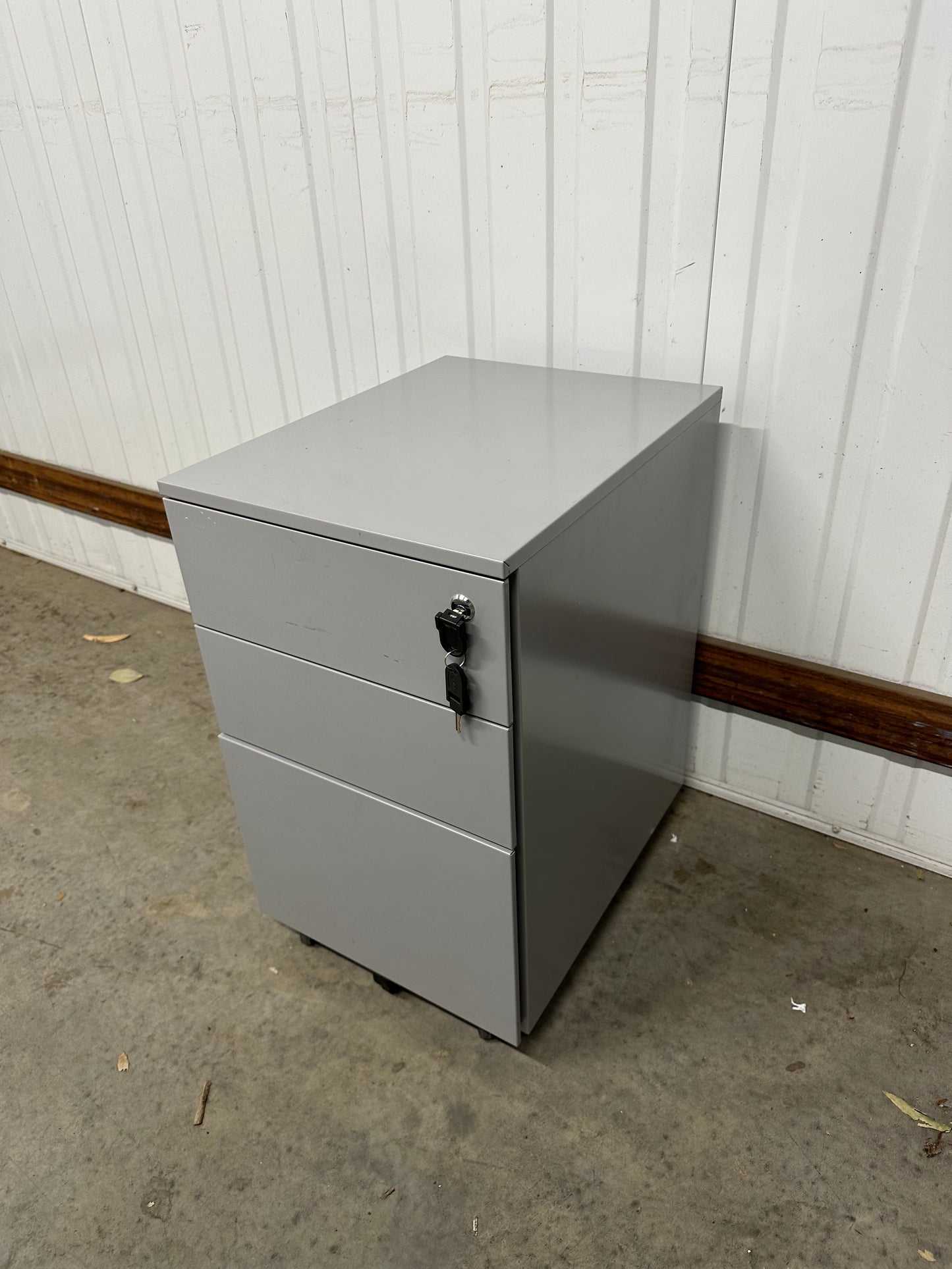 Grey Metal Office Pedestal - 3 Drawers