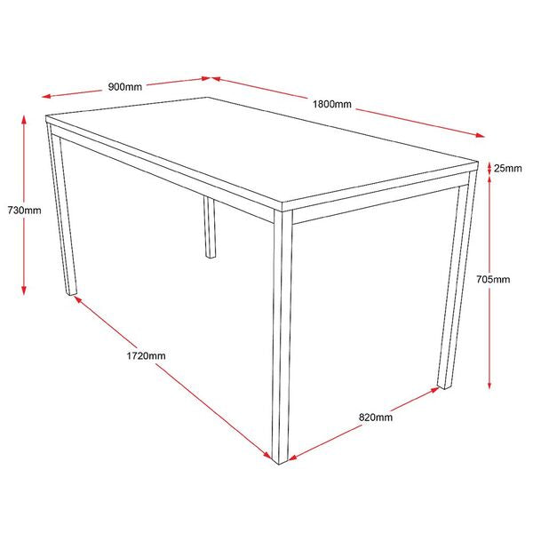 Steel Frame Table 1800 x 900mm White