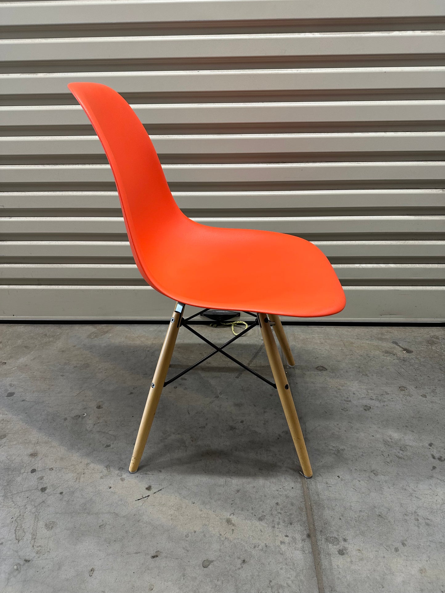 Eames Moulded Plastic Side Chair, Dowel - Red