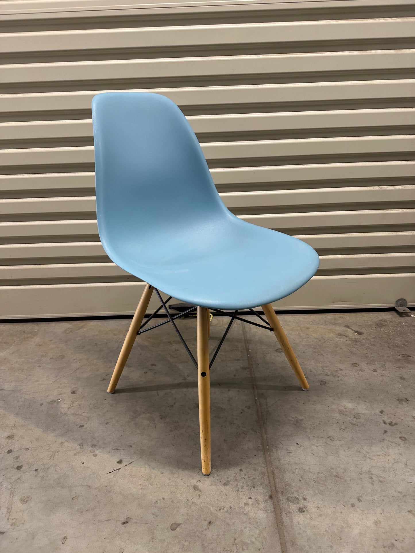 Original Eames Moulded Plastic Side Chair Dowel - Aqua Sky