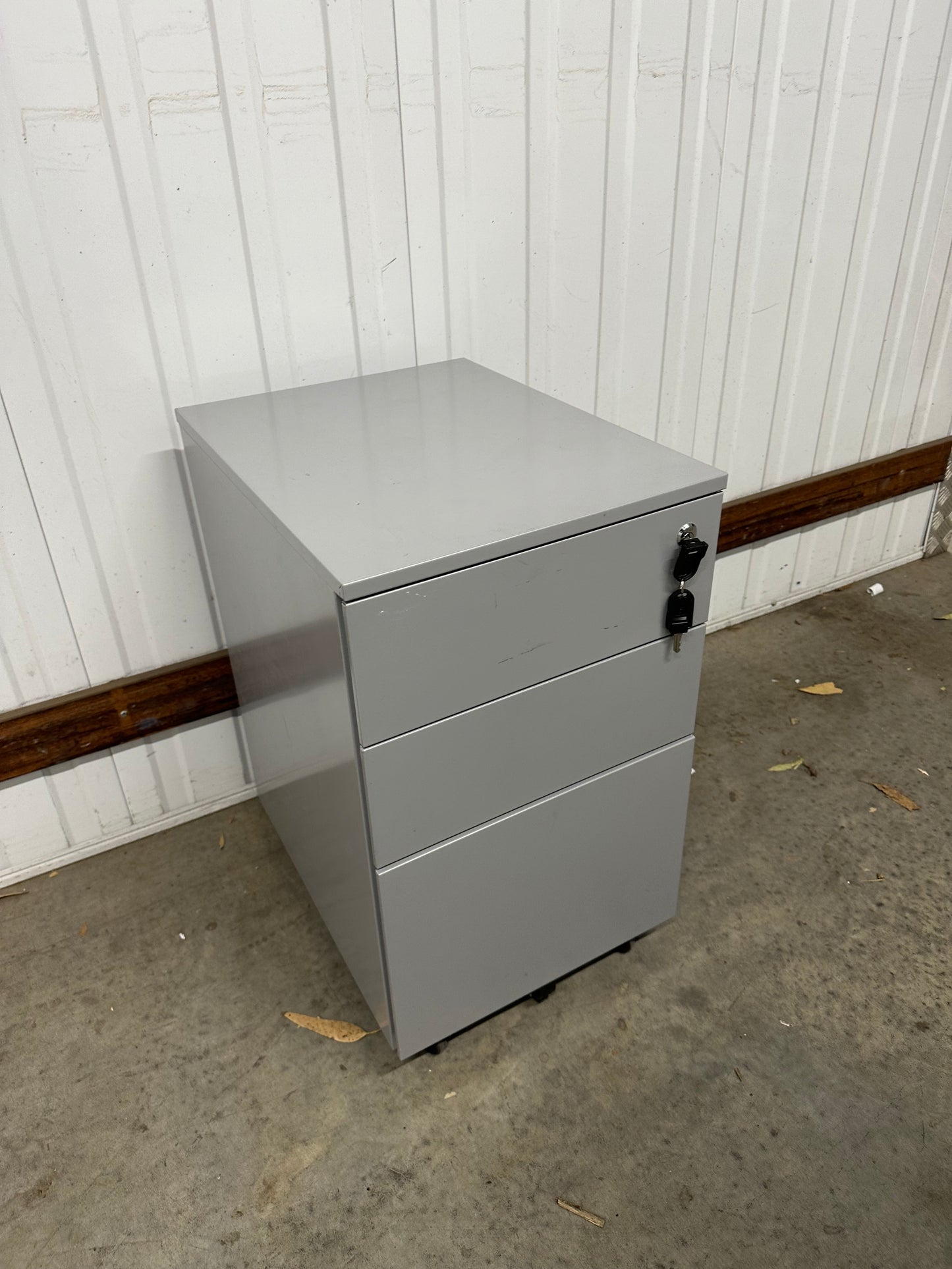 Grey Metal Office Pedestal - 3 Drawers