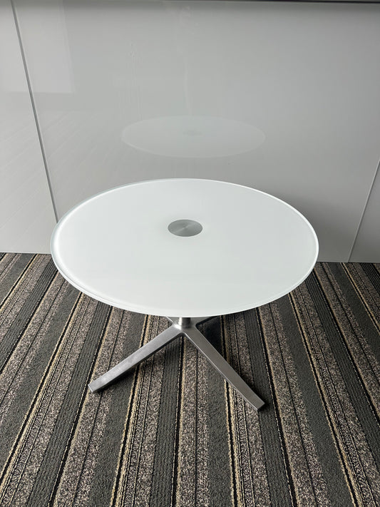 Pearson Lloyd Bob's Side Tables with Round Glass Tops for Coalesse