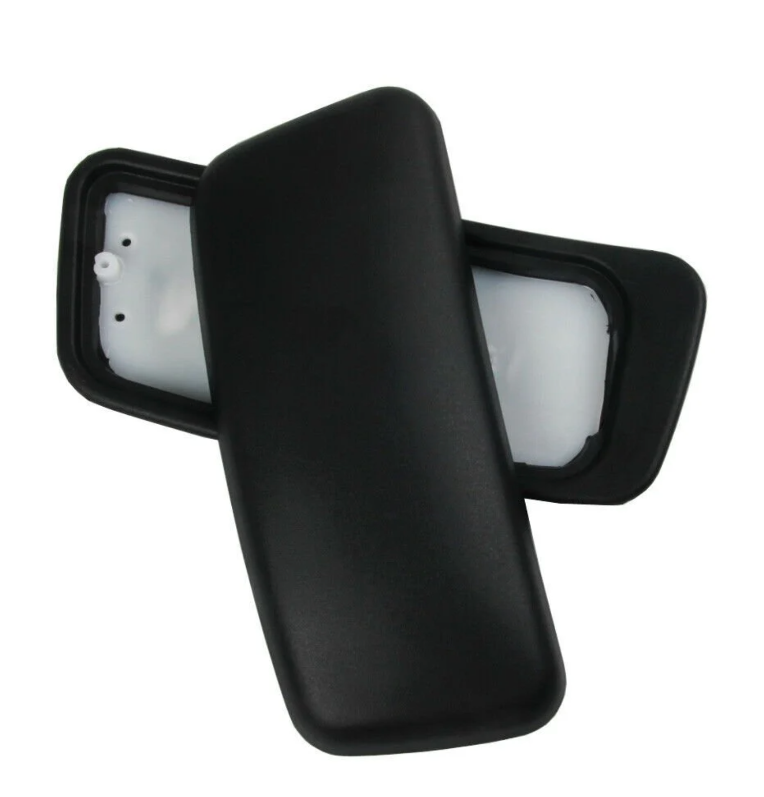 Top view of replacement arm pads for the Haworth Zody office chair in black.