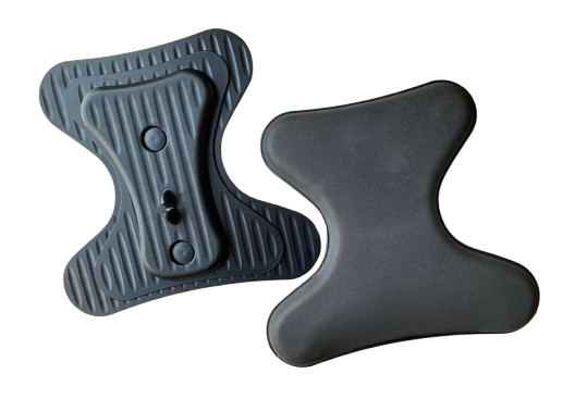 Set of Herman Miller Aeron lumbar support pads for improved posture and comfort.