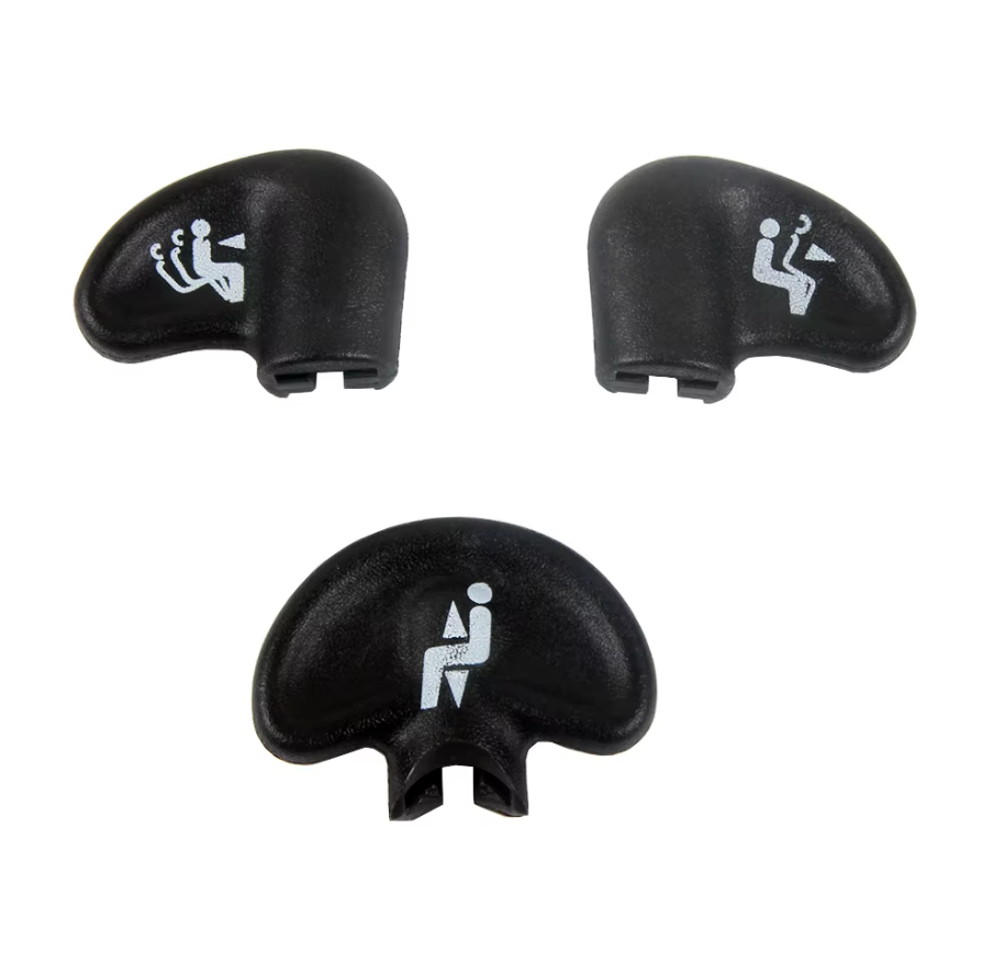 Set of 3 Herman Miller Aeron Classic replacement knobs for front tilt, back tilt, and seat height adjustments, featuring ergonomic icons for easy identification.