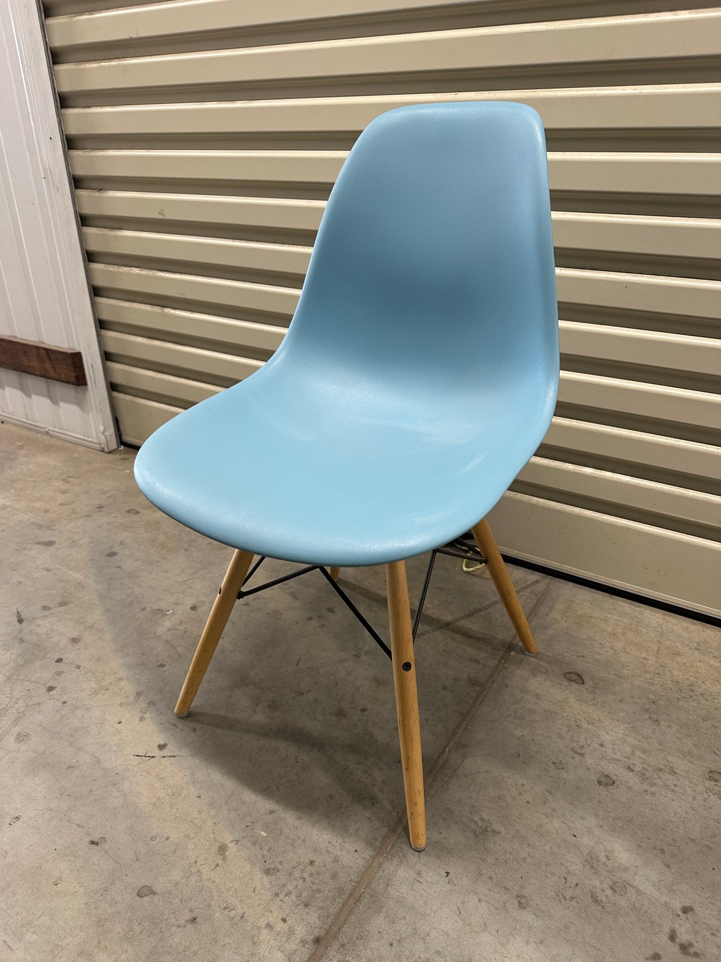 Original Eames Moulded Plastic Side Chair Dowel - Aqua Sky