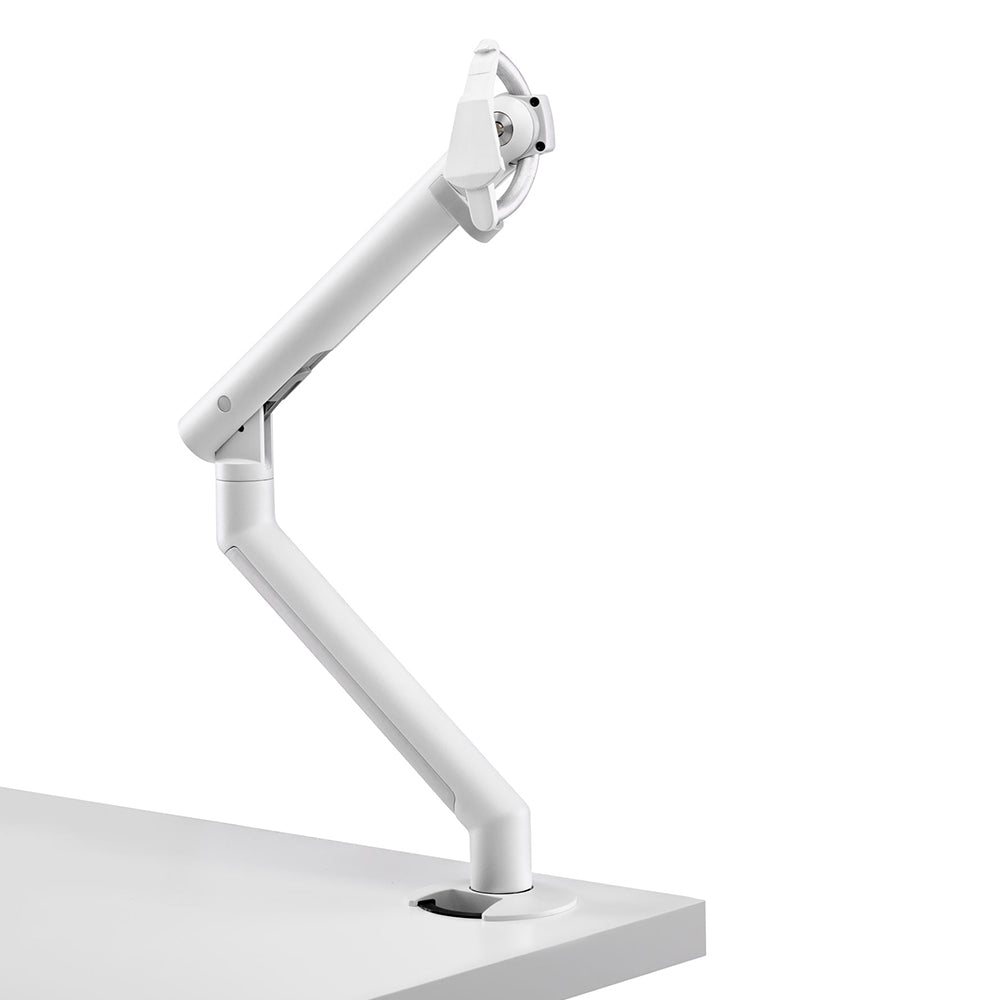 Zenith Flo Single Monitor Arm with Desk Clamp - White