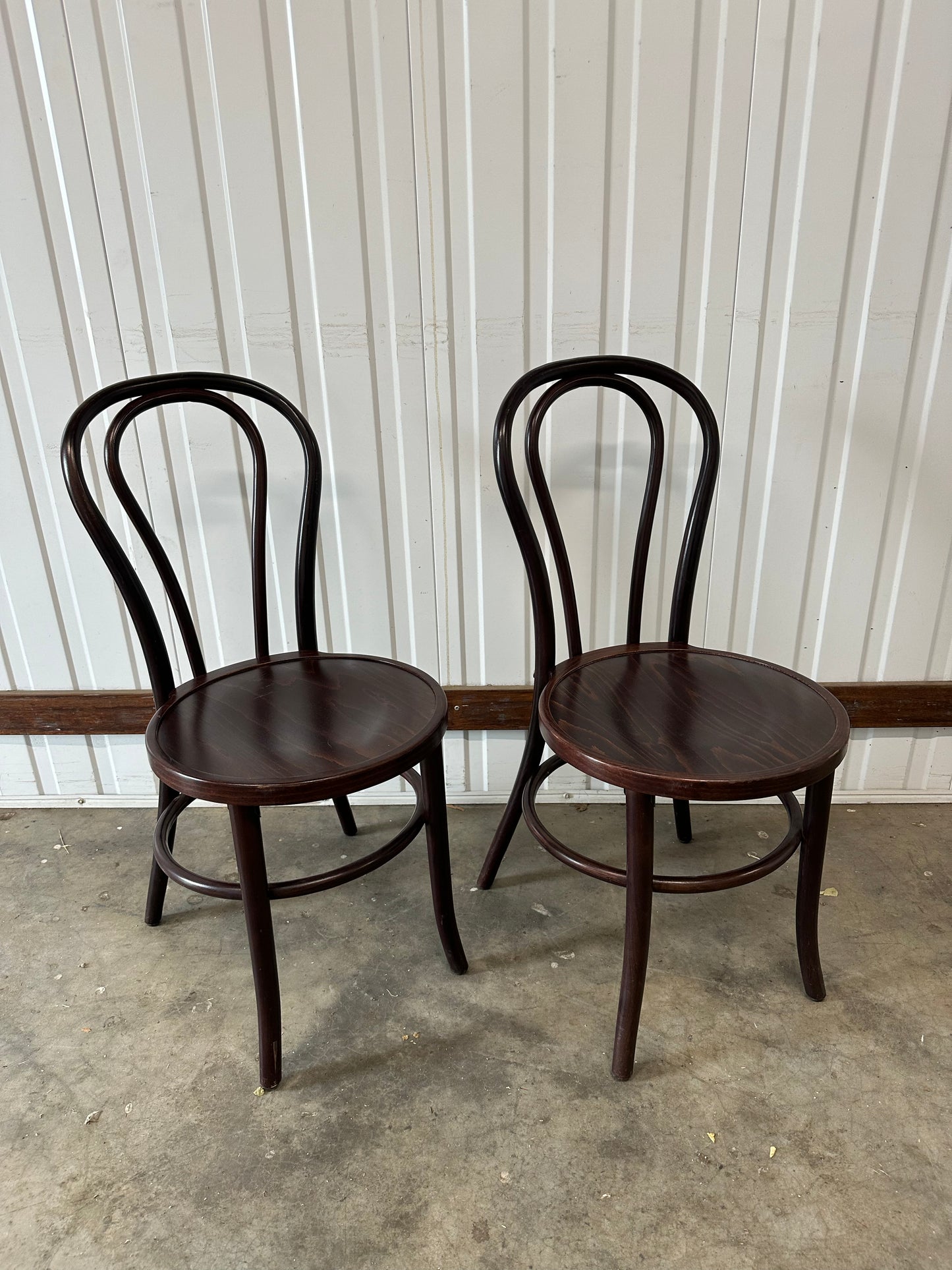 2x Original No 18 Brown Bentwood Chairs