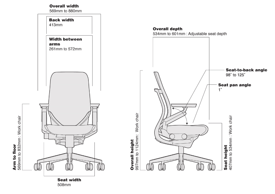 New Steelcase Gestures (Armless) - Black