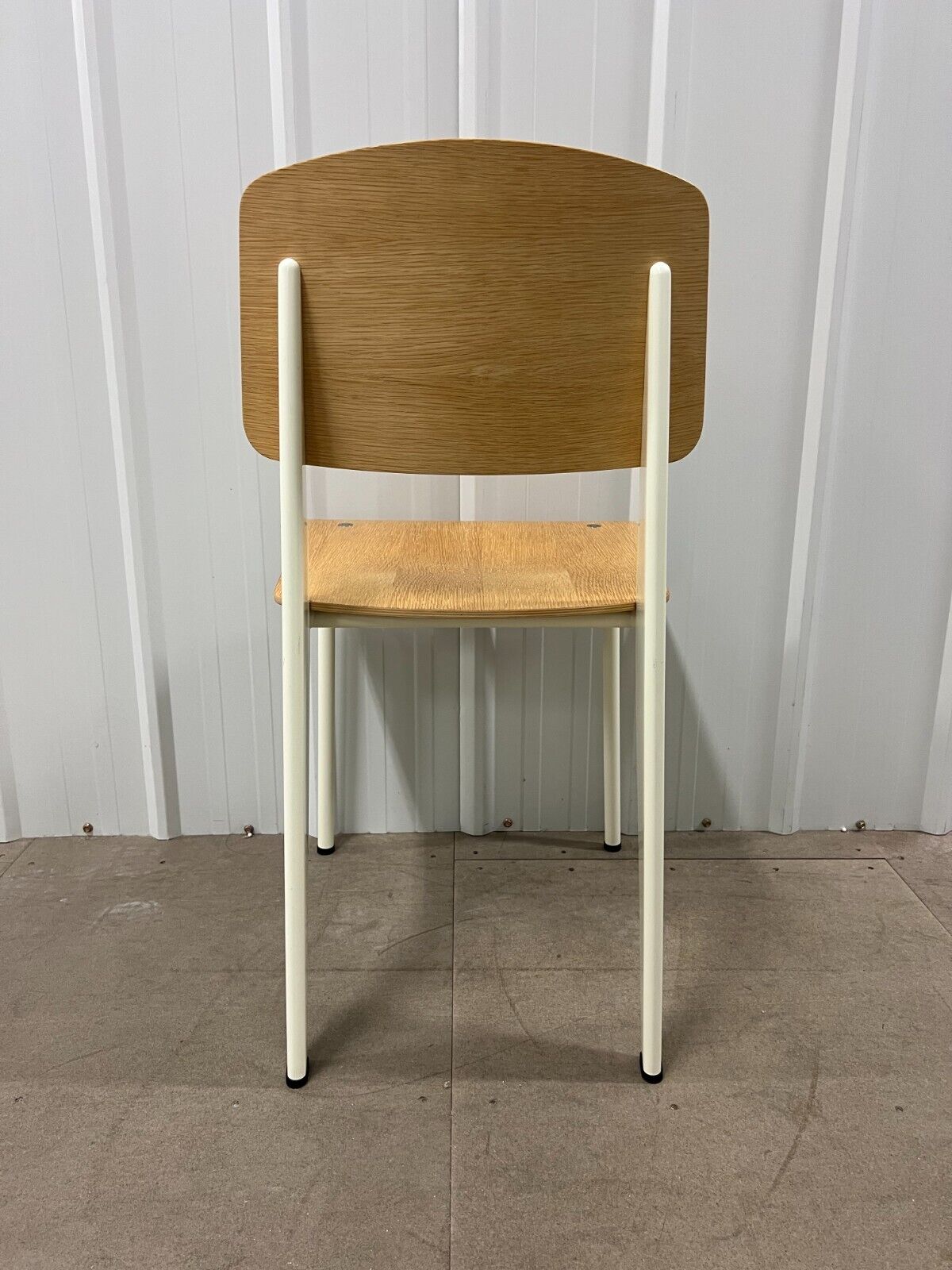 Standard Chair for Vitra in Natural Oak, White Metal by Jean Prouvé